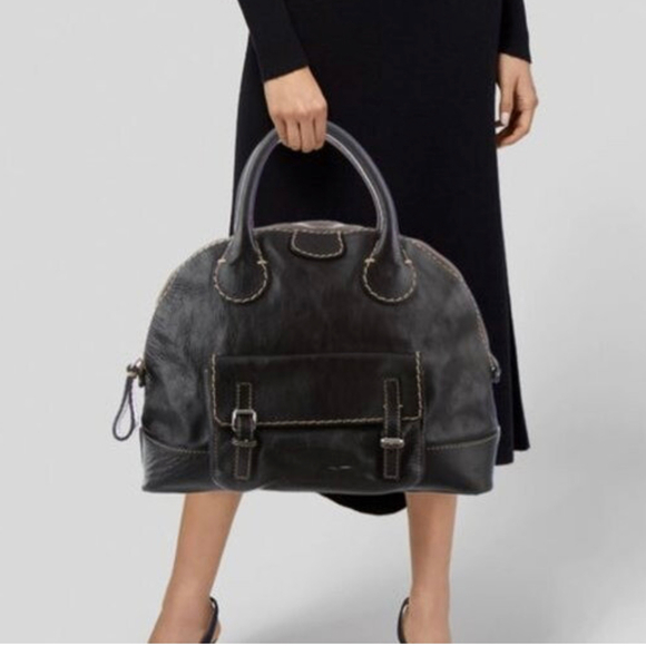 Chloe Edith BowlerBlack Leather Handbag Made in Italy - Picture 1 of 12